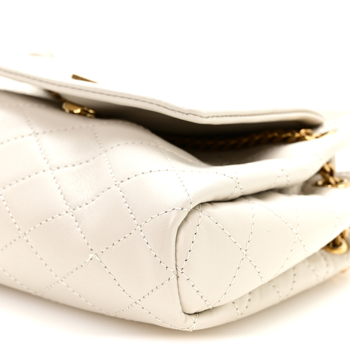 Lambskin Quilted Monogram Mini Nolita Blanc Vintage