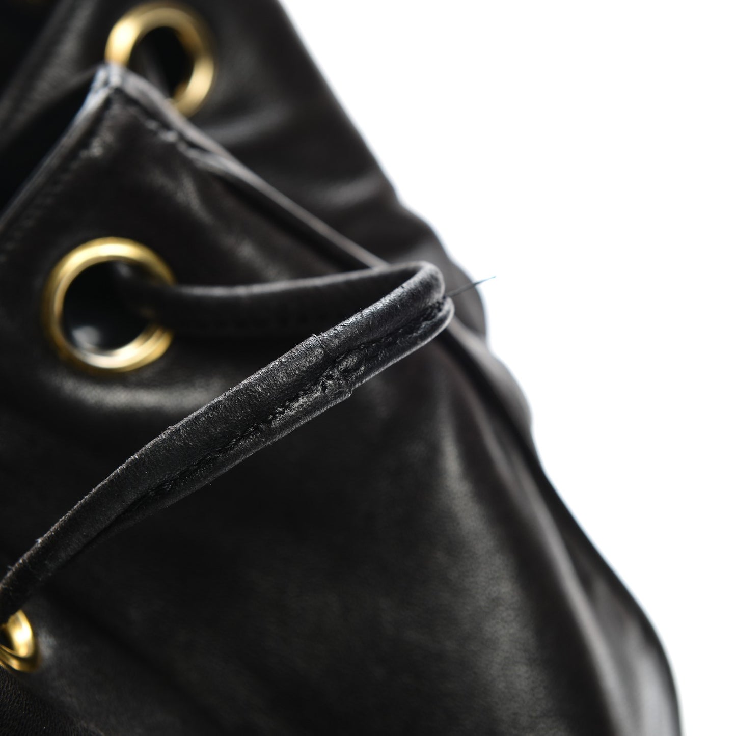Lambskin CC Drawstring Backpack Black
