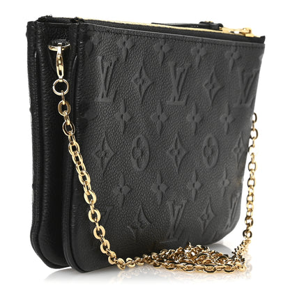 Louis Vuitton Empreinte Double Zip Pochette Black 3 of 9