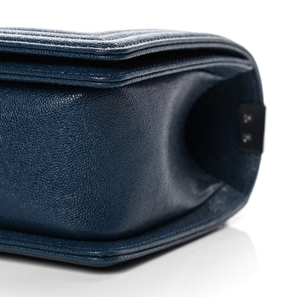 Chanel Iridescent Caviar Quilted Medium Boy Flap Blue 11 of 13