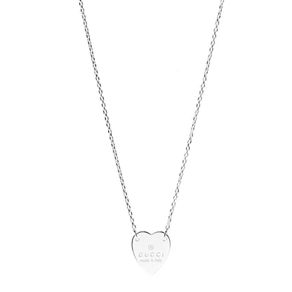 Gucci Sterling Silver Trademark Heart Pendant Necklace 1 of 4