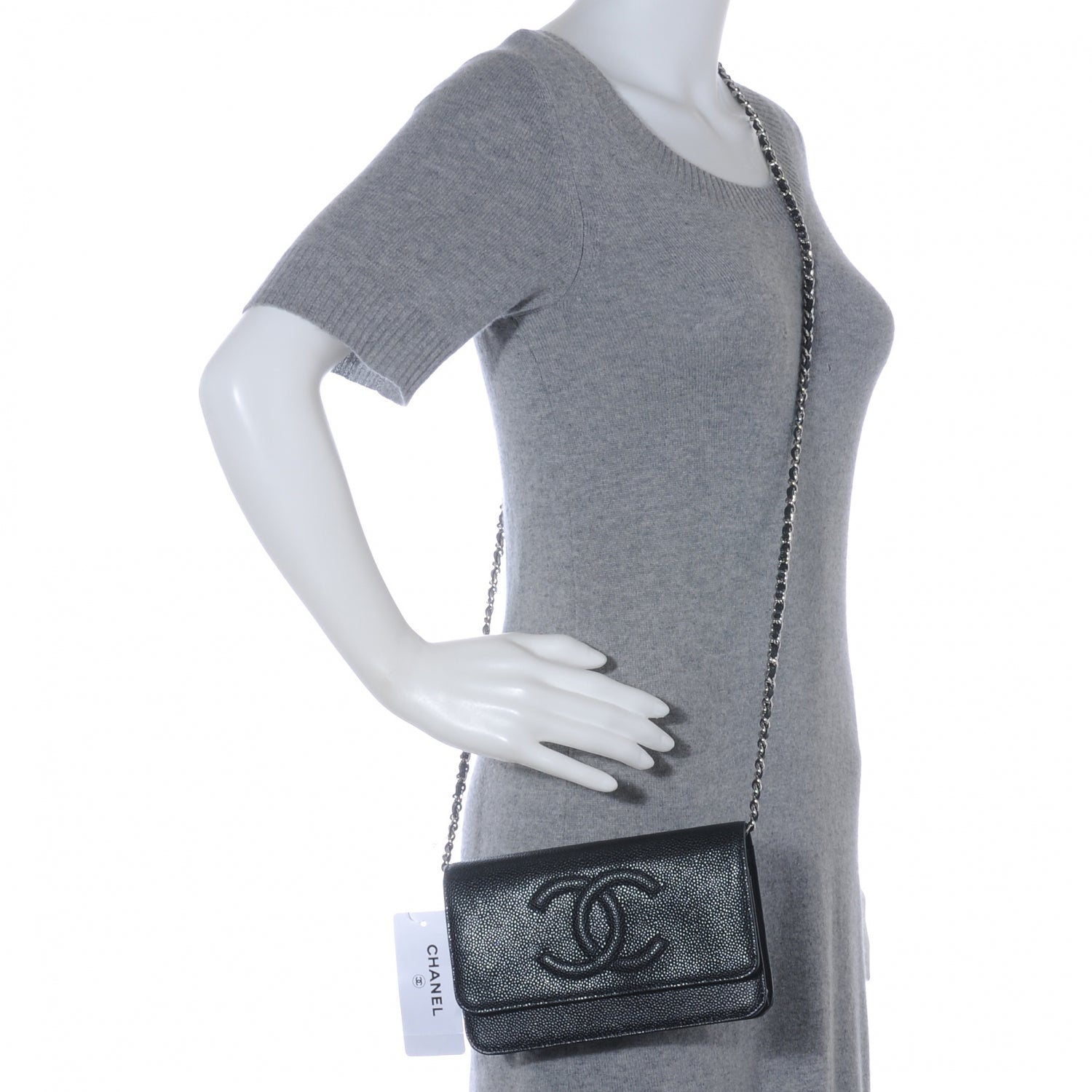 Chanel Caviar Wallet on Chain WOC Black 2 of 7