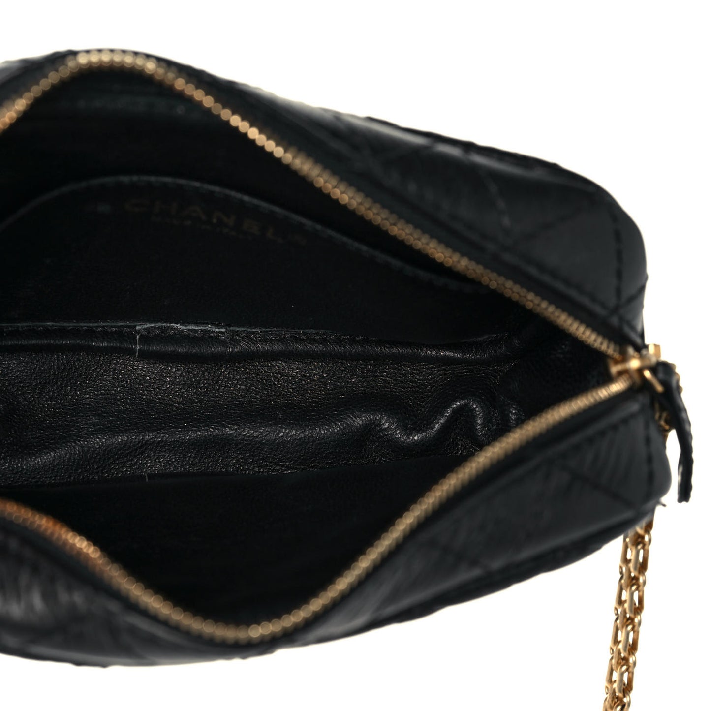 Aged Calfskin Quilted Mini Reissue Camera Case Black