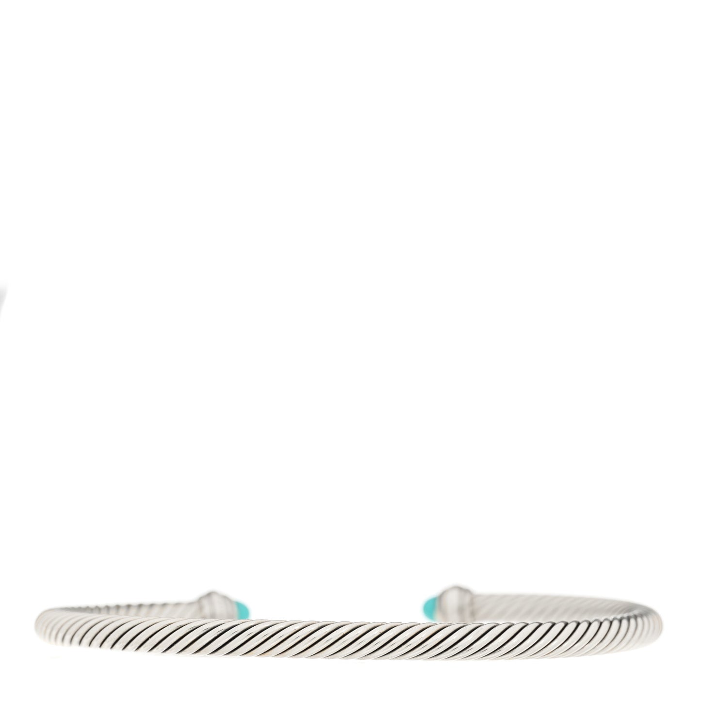 Sterling Silver 18K Yellow Gold Turquoise 4mm Cable Classics Bracelet