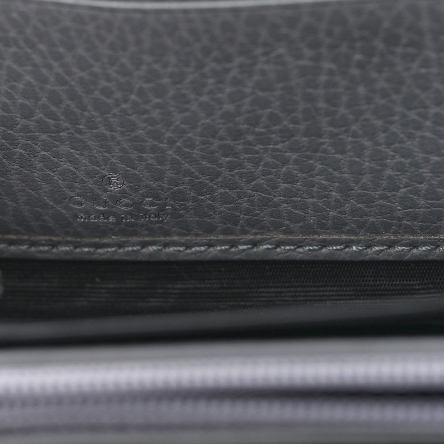 Gucci Dollar Calfskin Monochrome GG Marmont Zip Around Wallet Deep Grey 6 of 9