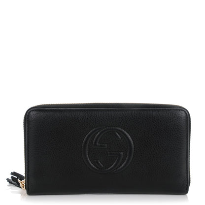 Gucci Calfskin Soho Zip Around Wallet Black 1 of 9