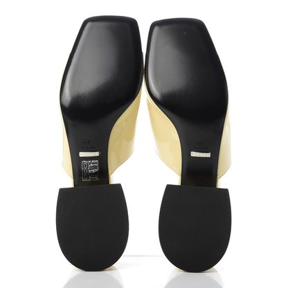 Gucci Patent Lexi Horsebit Mid-Heel Slide Sandals 40 Burro 5 of 10
