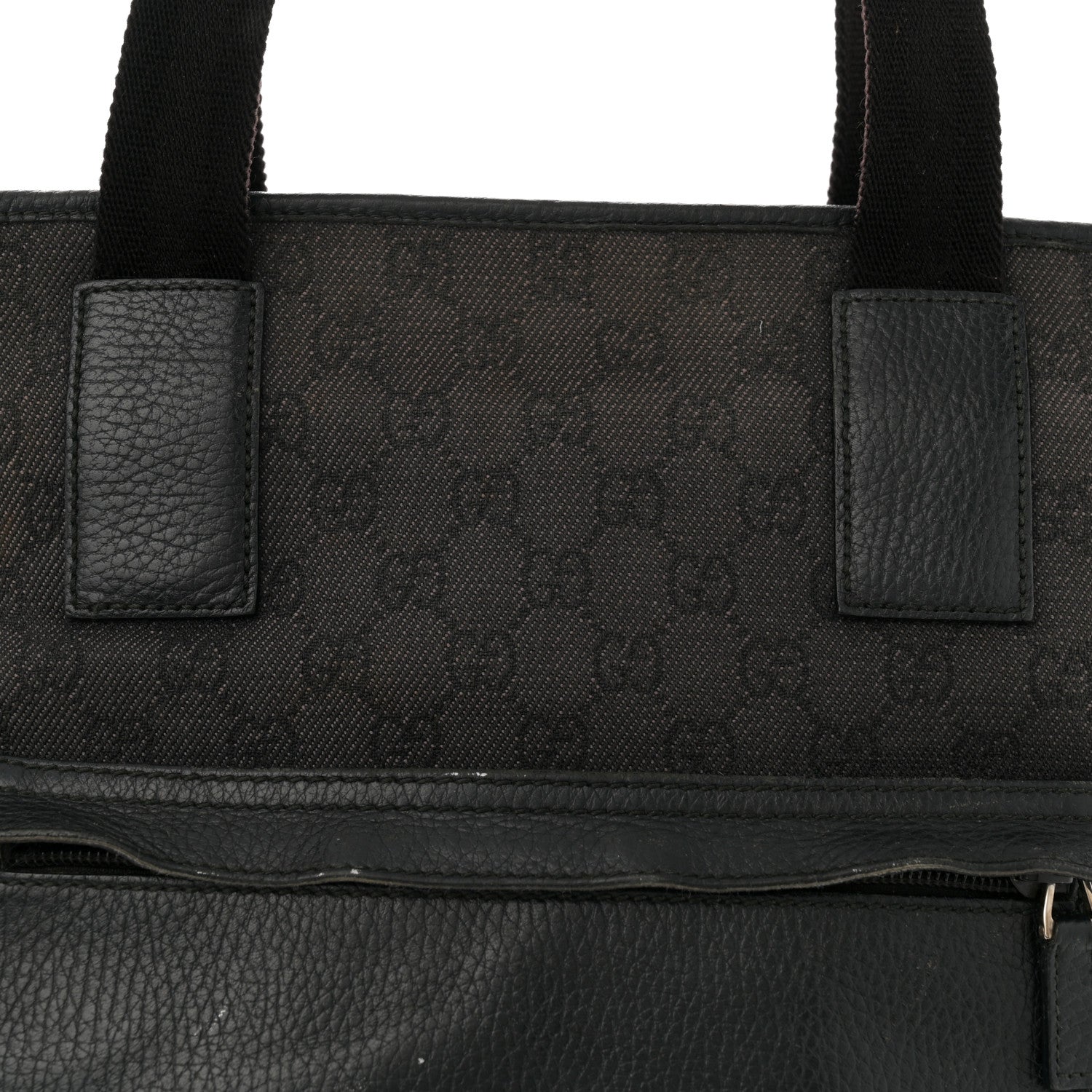 Gucci Nylon Calfskin Monogram Tall Tote Dark Brown 8 of 17