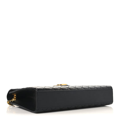 Saint Laurent Grain De Poudre Textured Mixed Matelasse Large Triquilt Monogram Satchel Black 4 of 10