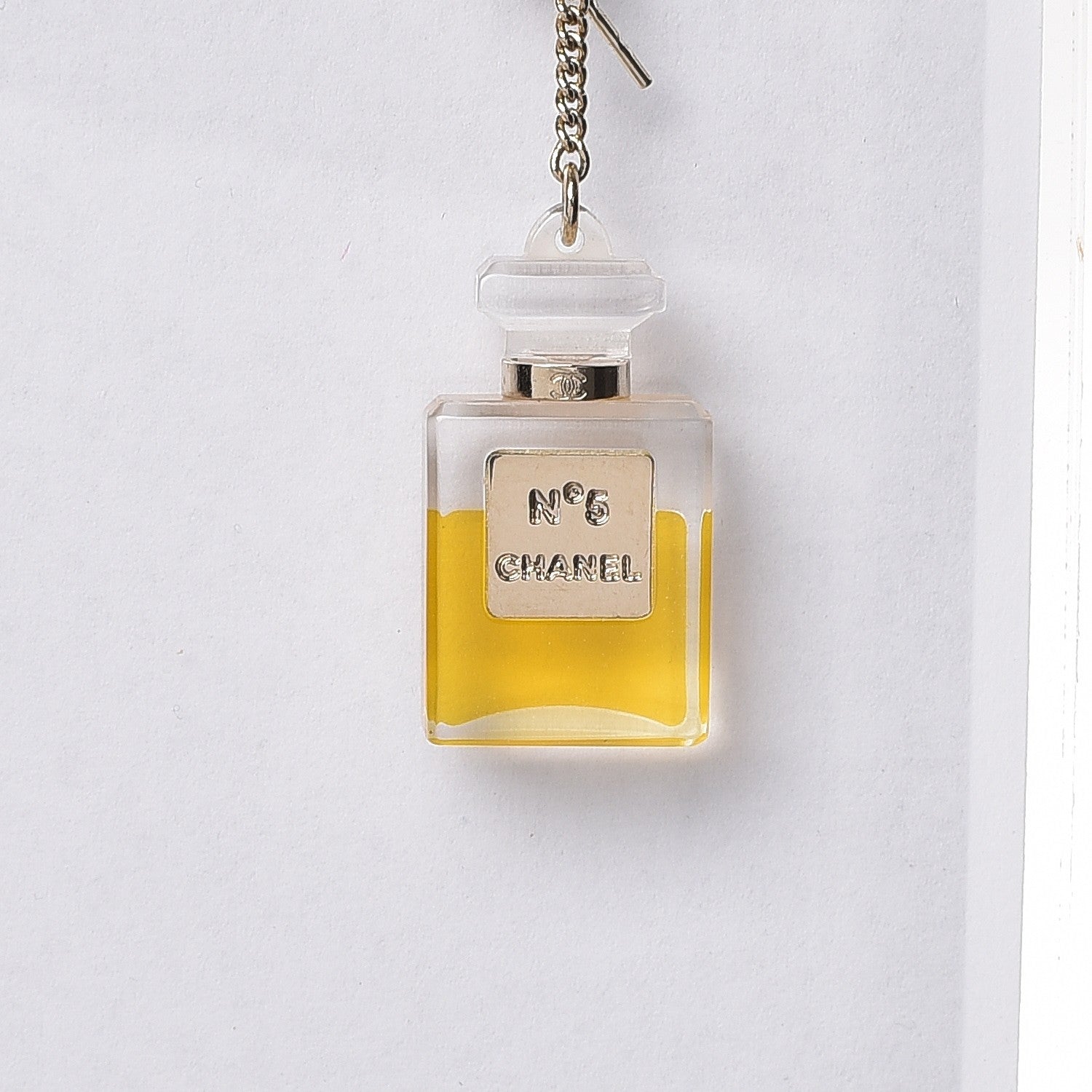 Chanel N°5 Perfume Bottle CC Drop Earrings Gold 4 of 5