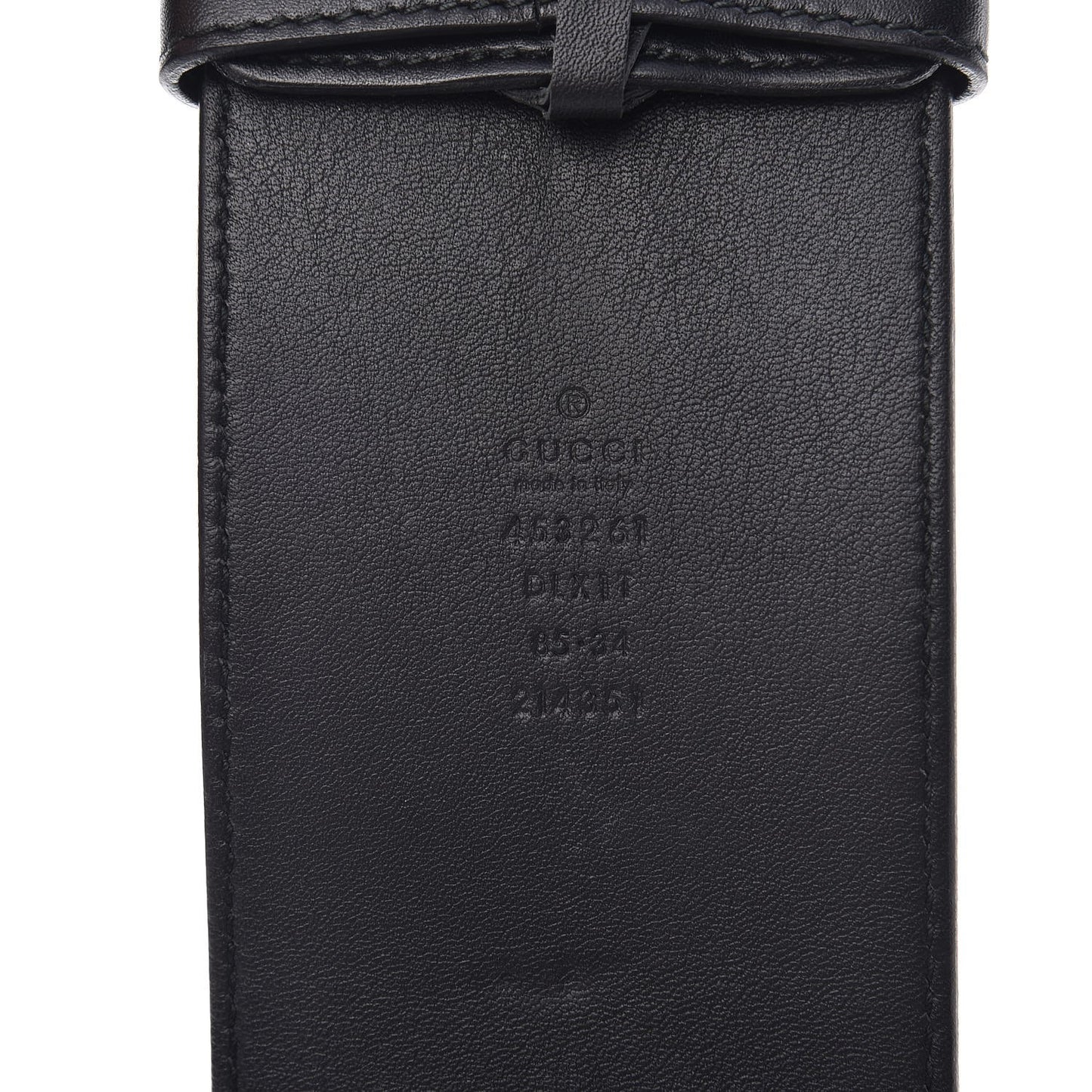 Moon Calfskin Pearl Double G 70mm Belt 85 34 Black Cream