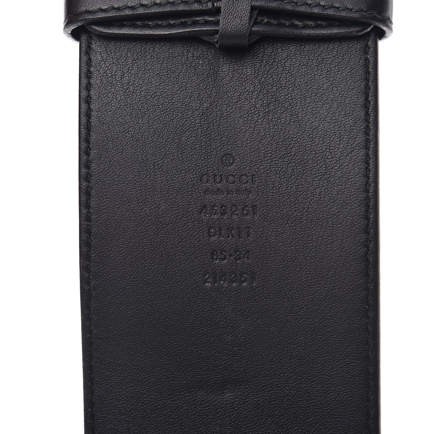 Gucci Moon Calfskin Pearl Double G 70mm Belt 85 34 Black Cream 4 of 7