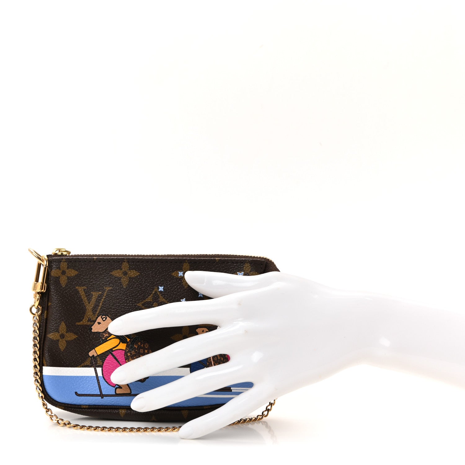 Louis Vuitton Monogram 2018 Christmas Animation Mini Bears Pochette Accessories 2 of 6