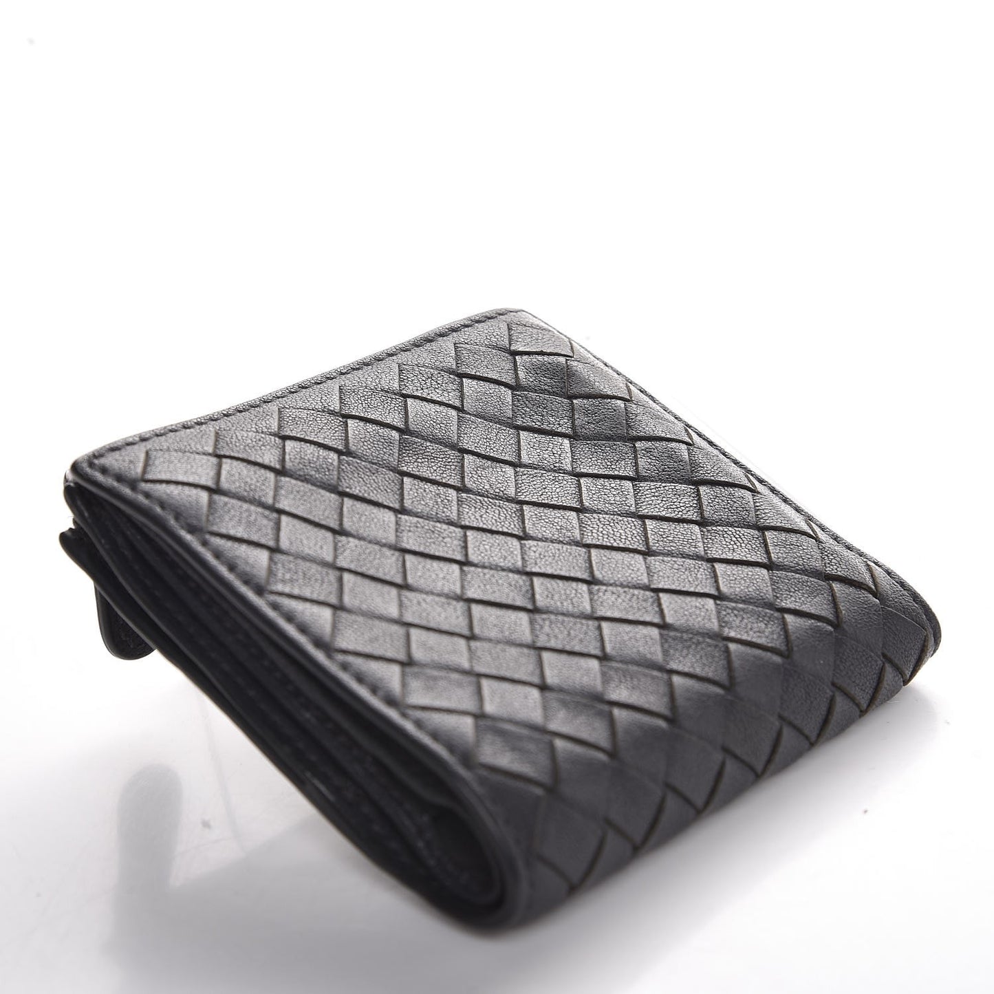 Nappa Intrecciato Bi-Fold Wallet Grey