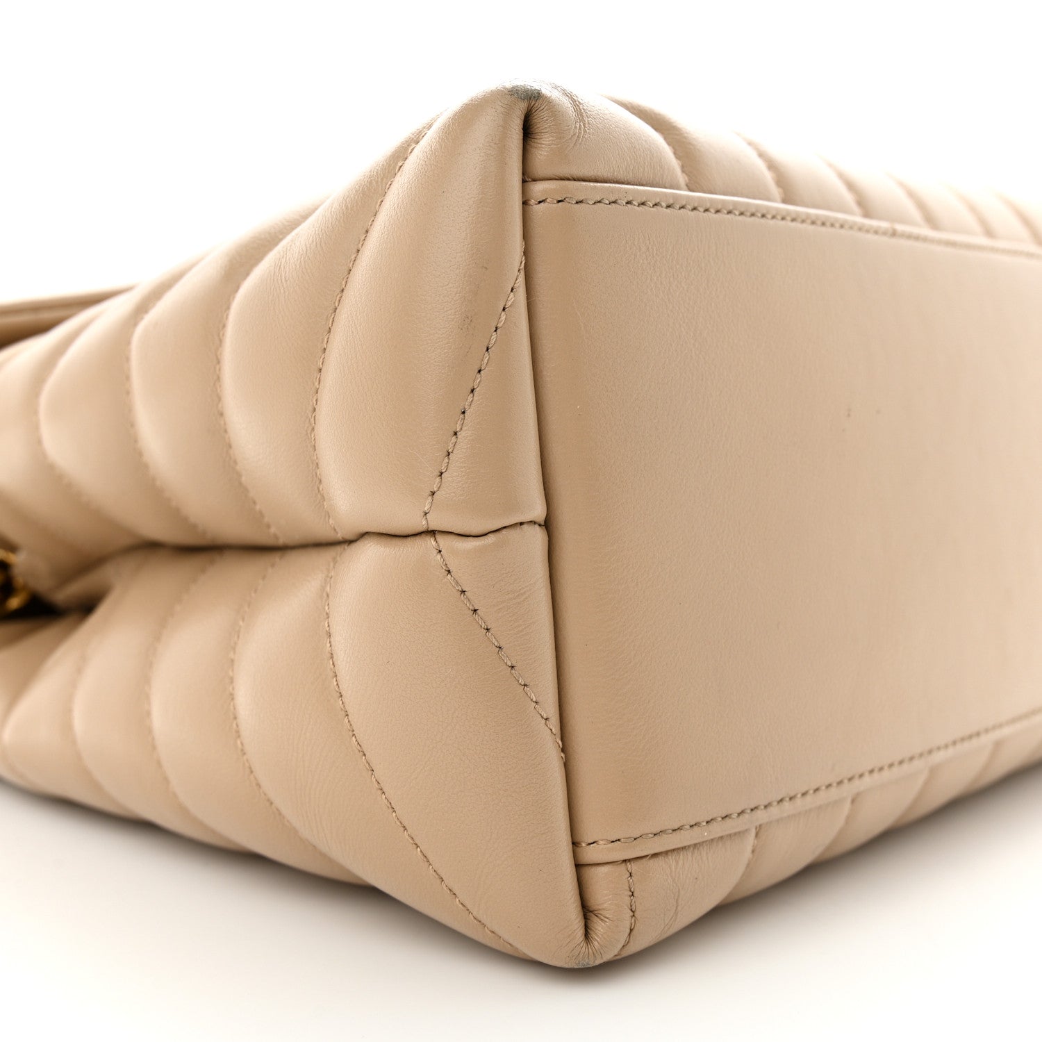 Saint Laurent Calfskin Y Quilted Monogram Medium Loulou Chain Satchel Dark Beige 9 of 17