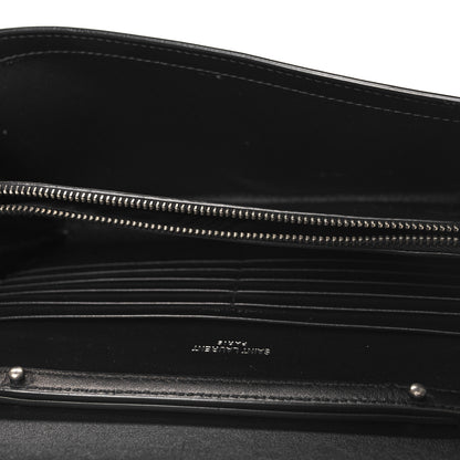 Saint Laurent Glazed Calfskin Cassandre Wallet On Chain WOC Black 5 of 9