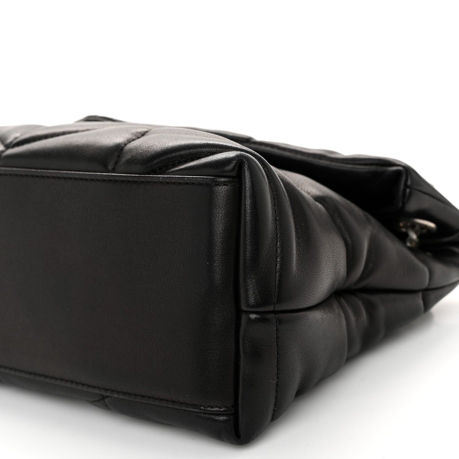 Saint Laurent Lambskin Quilted Small Loulou Puffer Monogram Chain Satchel Black 10 of 10