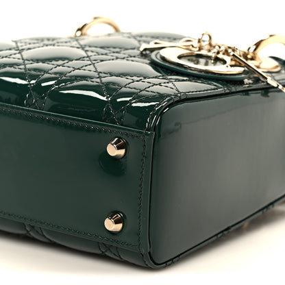 Christian Dior Patent Cannage Mini Lady Dior Pine Green 10 of 10