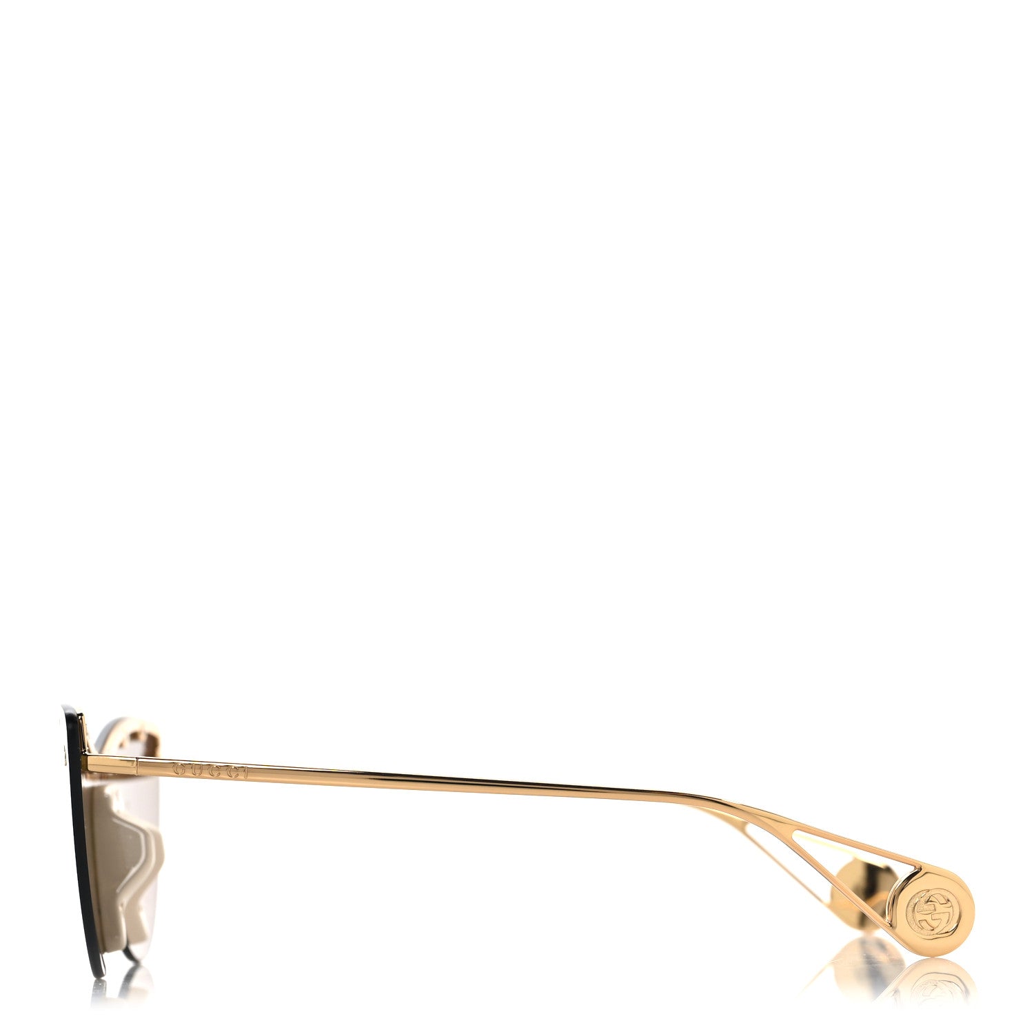 Gucci Metal Rimless Star Studded Monogram 90mm Cat Eye GG0666S