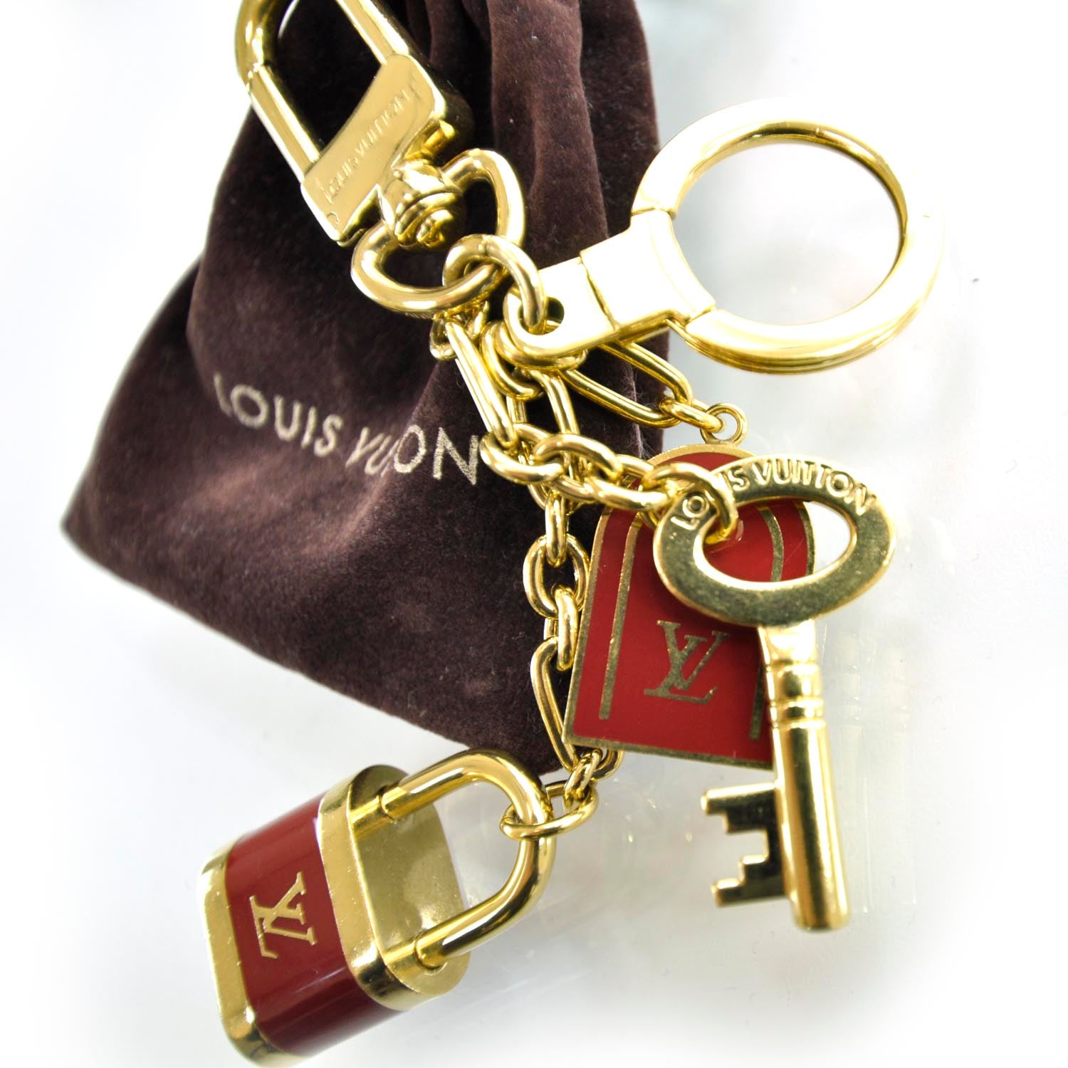 Louis Vuitton PTE Cles Cadenas Key Holder Red 4 of 7
