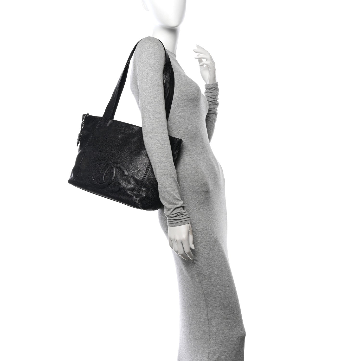 Chanel Caviar CC Shopper Tote Black 2 of 13