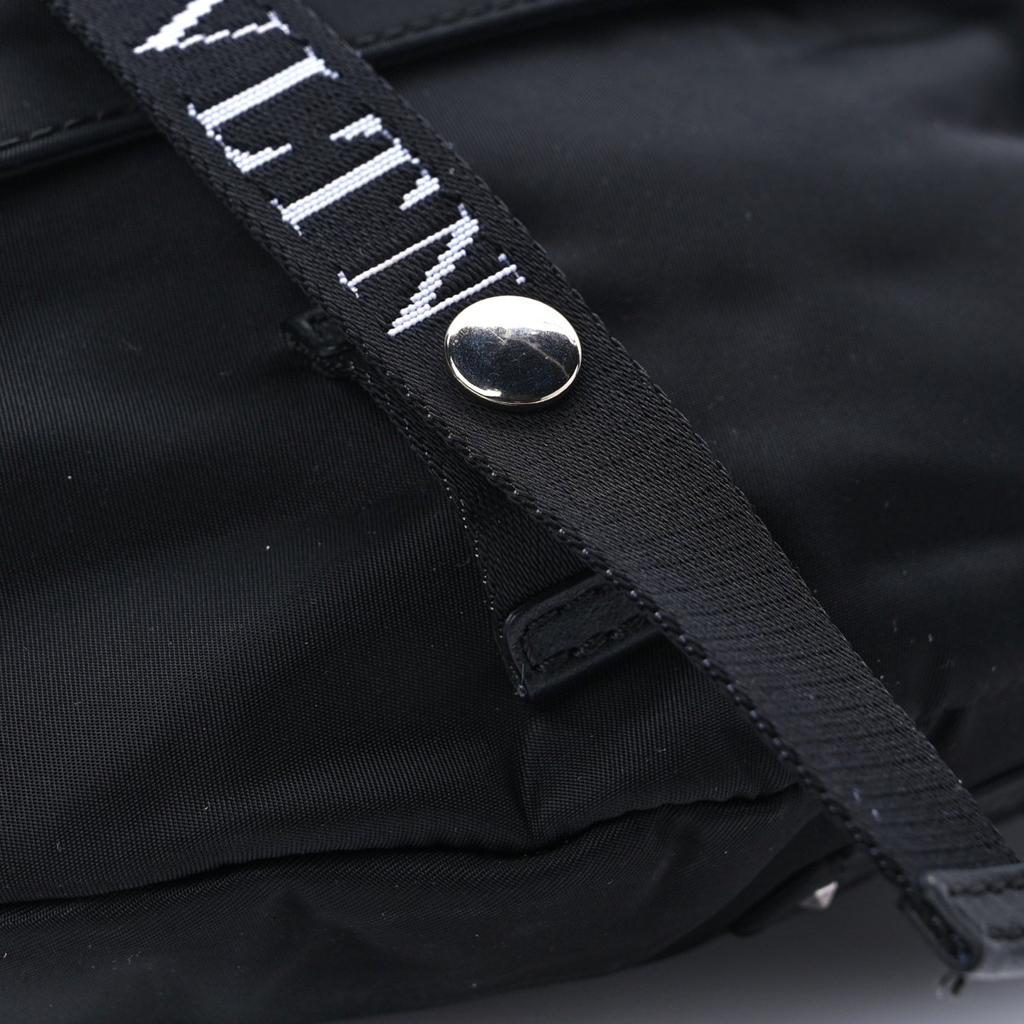 Nylon Ribbon VLTN Belt Bag Black