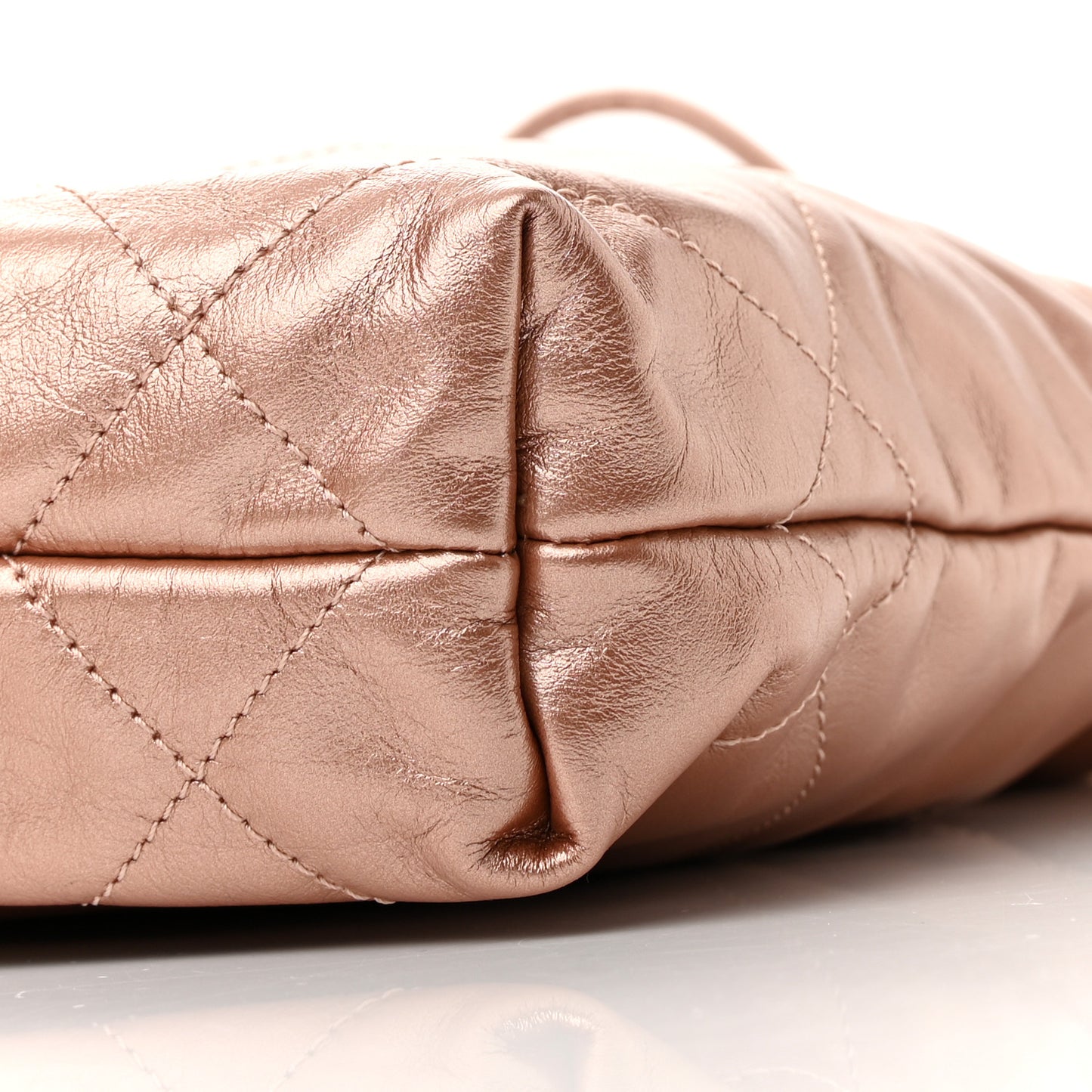 Metallic Calfskin Quilted Mini Chanel 22 Copper