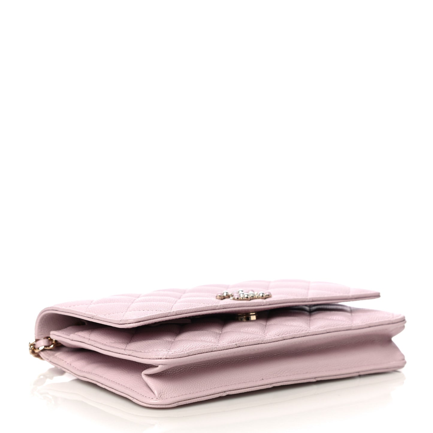 Caviar Quilted Coco Candy Wallet On Chain WOC Light Pink