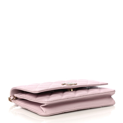 Chanel Caviar Quilted Coco Candy Wallet On Chain WOC Light Pink 4 of 12