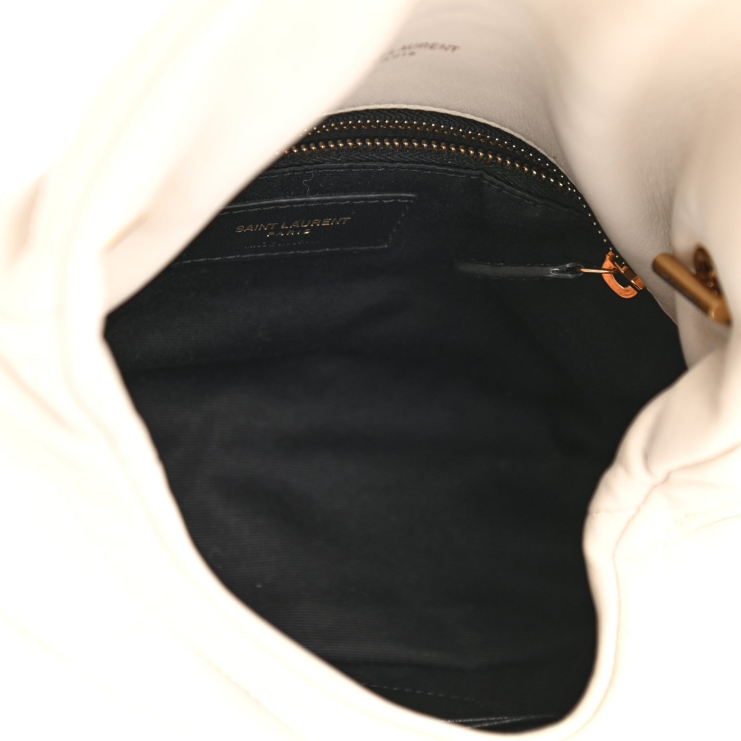 Lambskin Quilted Toy Loulou Puffer Monogram Chain Satchel Blanc Vintage