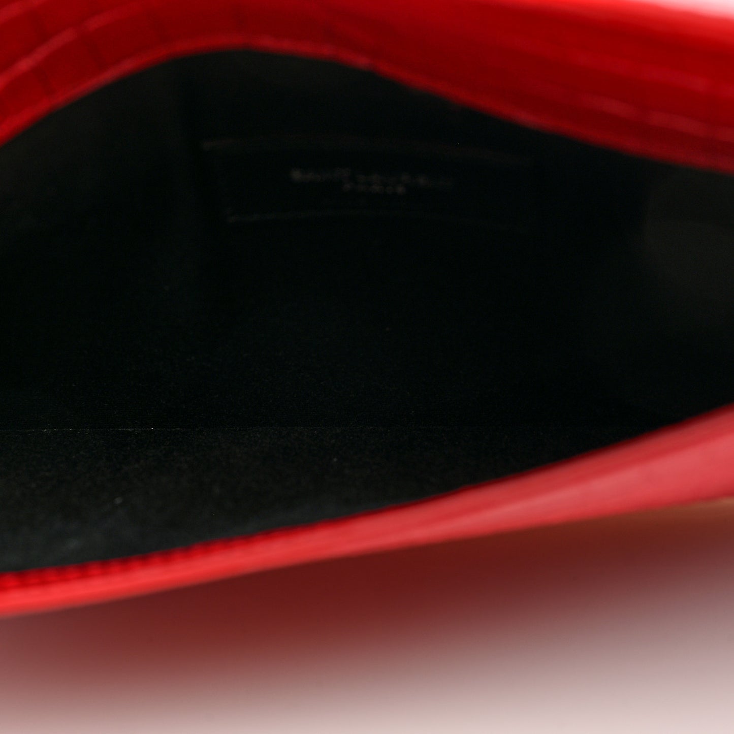 Calfskin Crocodile Embossed Uptown Monogram Clutch Rouge Eros