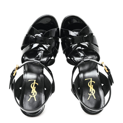 Saint Laurent Patent Tribute 105 Platform Sandals 37 Black 2 of 10