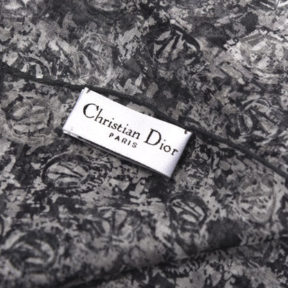 Christian Dior Silk Printed Scarf Black White 3 of 3