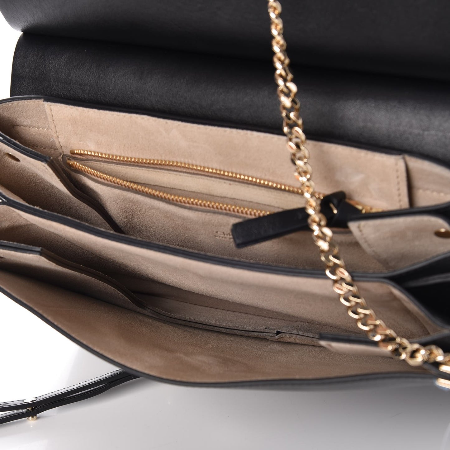 Suede Calfskin Medium Faye Shoulder Bag Black