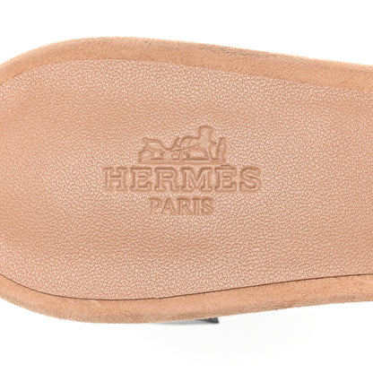 Hermes Suede Goatskin Crystal Oasis Sandals 37 Rose Nude 7 of 9