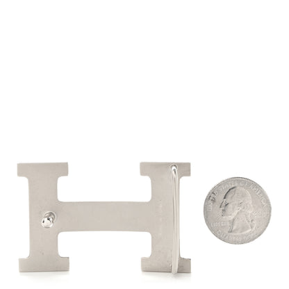 Hermes Brushed Palladium 32mm H Belt Buckle 2 of 3