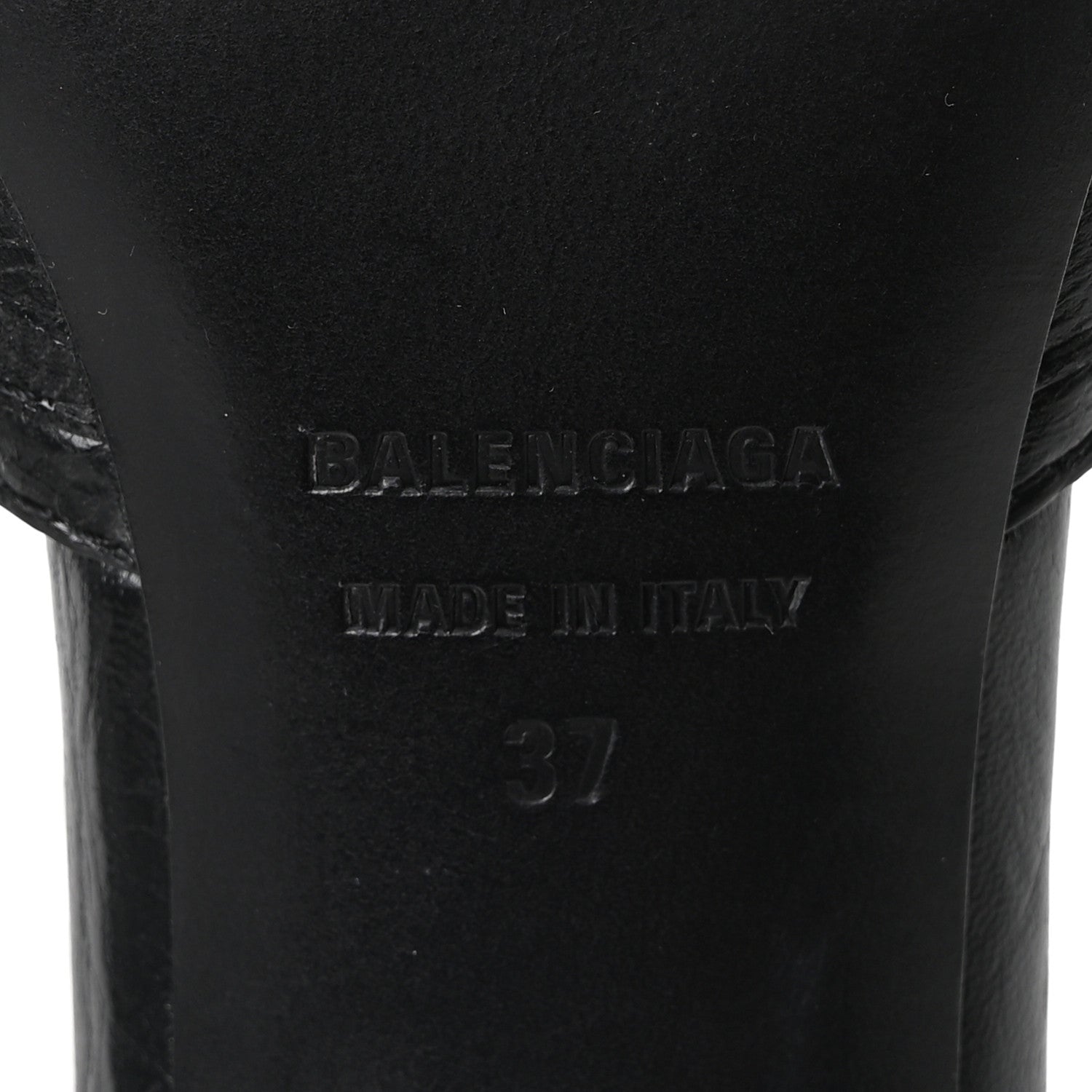 Balenciaga Agneau Arena Cagole 50mm Slide Sandals 37 Black 7 of 10