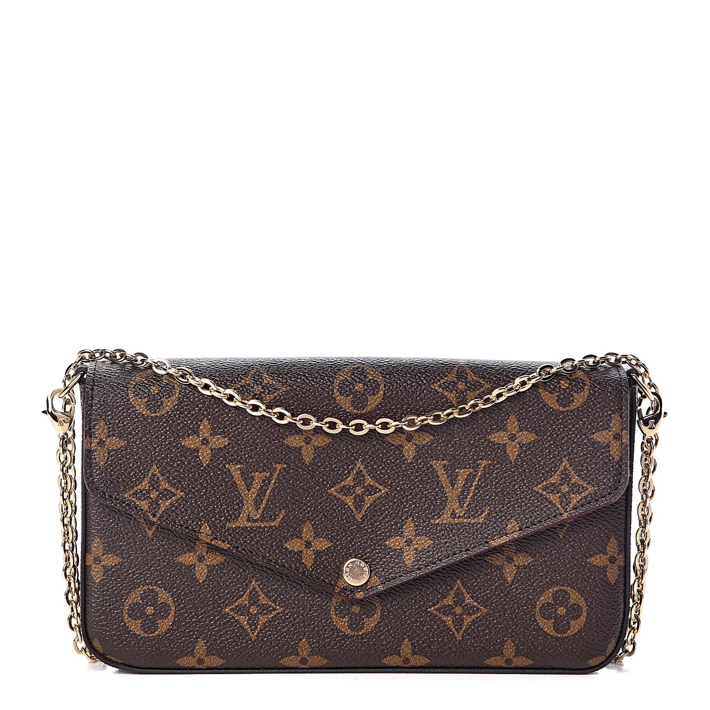 Monogram Pochette Felicie Chain Wallet Fuchsia