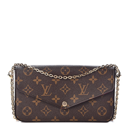 Louis Vuitton Monogram Pochette Felicie Chain Wallet Fuchsia 1 of 14