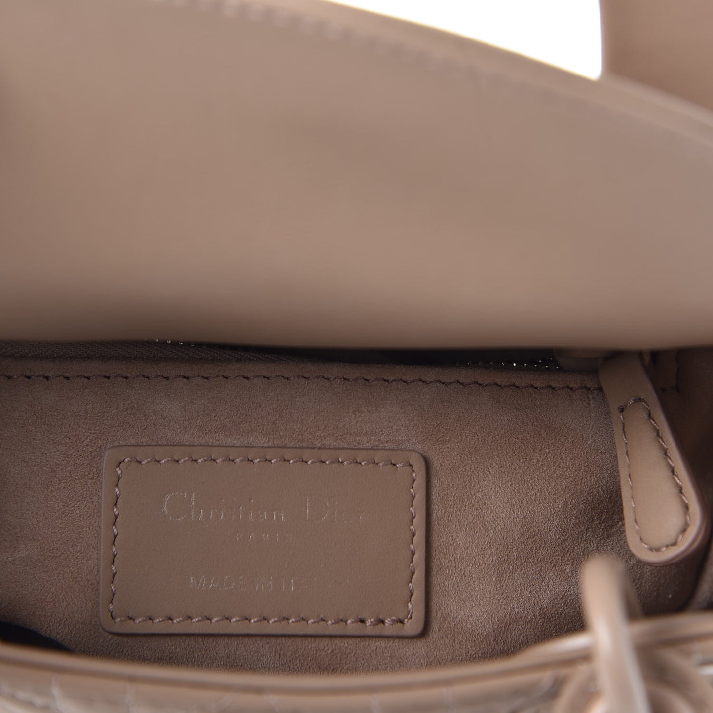 Ultra Matte Calfskin Cannage Mini Lady Dior Light Beige