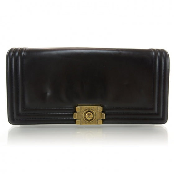 Chanel Jumbo Boy Clutch Black 1 of 8