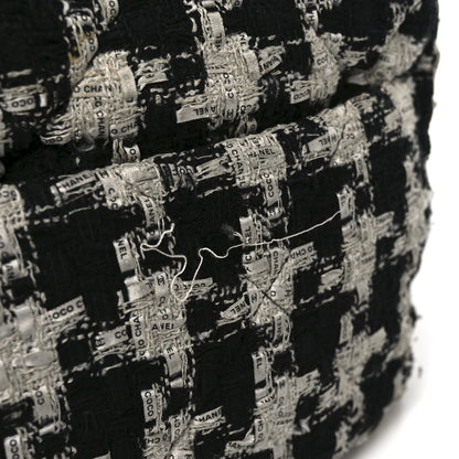Chanel Tweed Quilted Large Chanel 19 Flap Black Ecru White 11 of 12