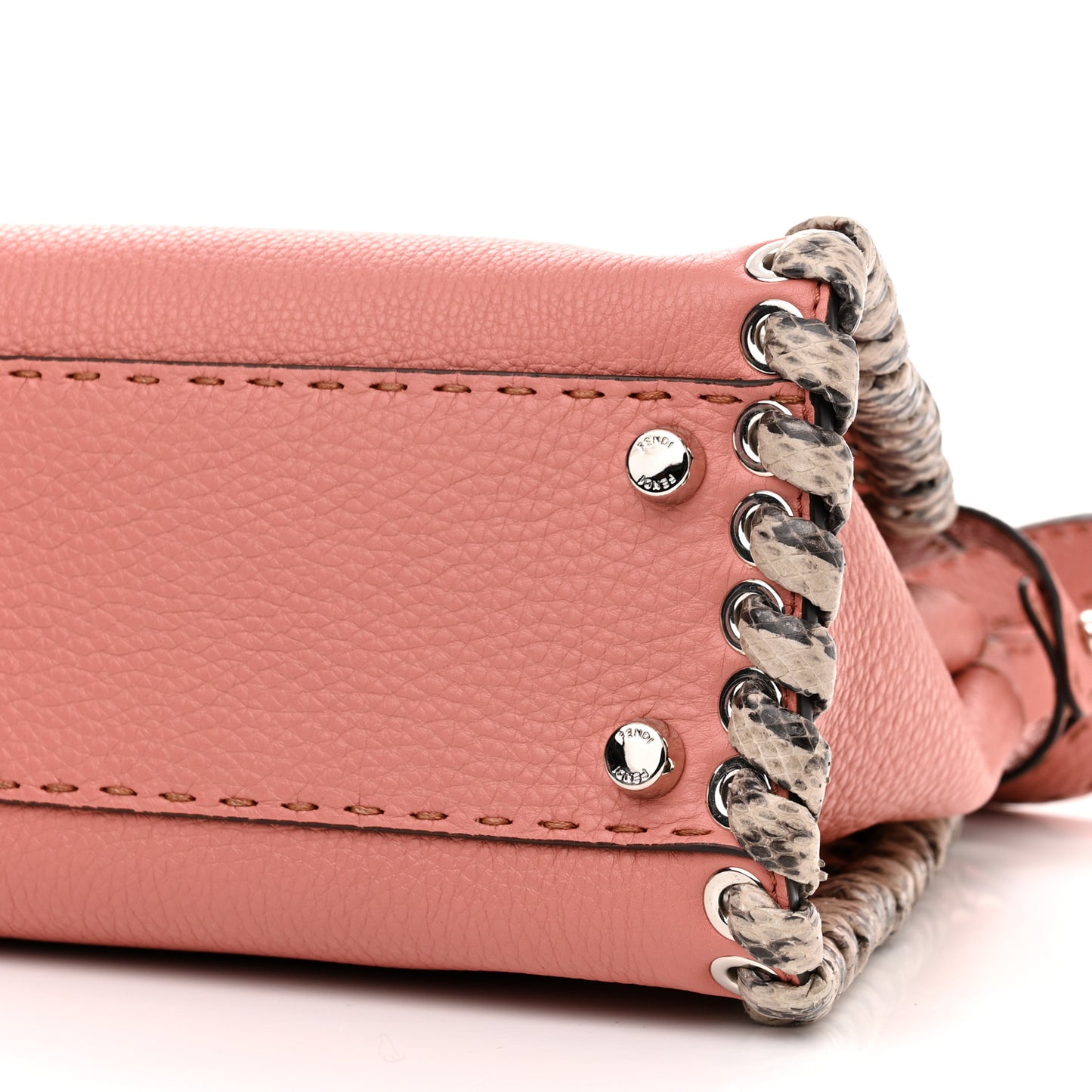 Cuoio Romano Selleria Elaphe Lace Up Medium Peekaboo Iconic Satchel Make Up Taupe