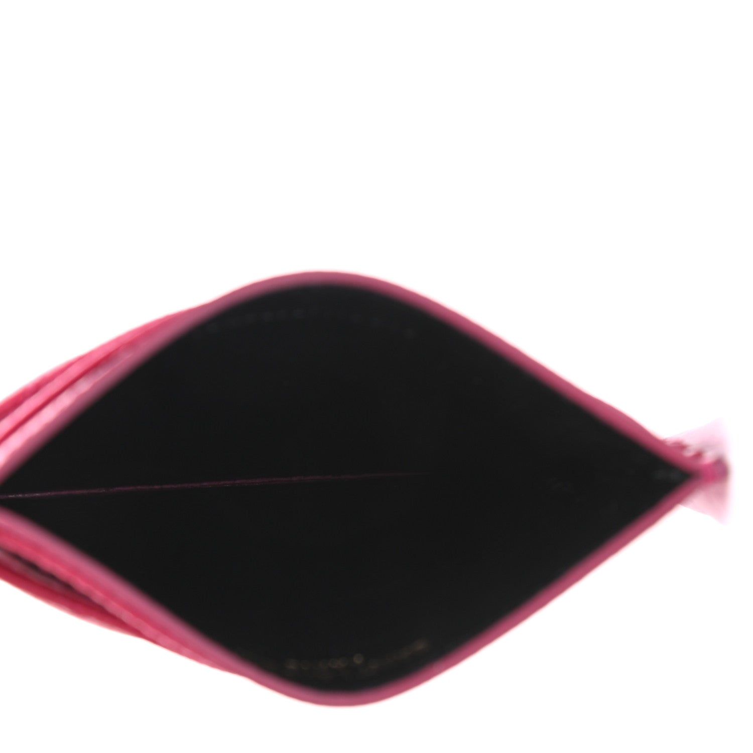 Saint Laurent Grain De Poudre Matelasse Chevron Monogram Credit Card Case Fresh Fuxia 5 of 8