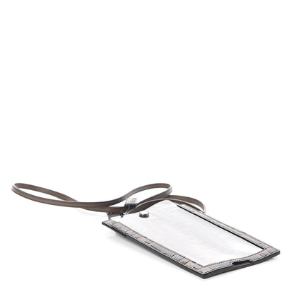 Fendi Calfskin FF 1974 Embossed X Lanyard Case Maya Black 4 of 6