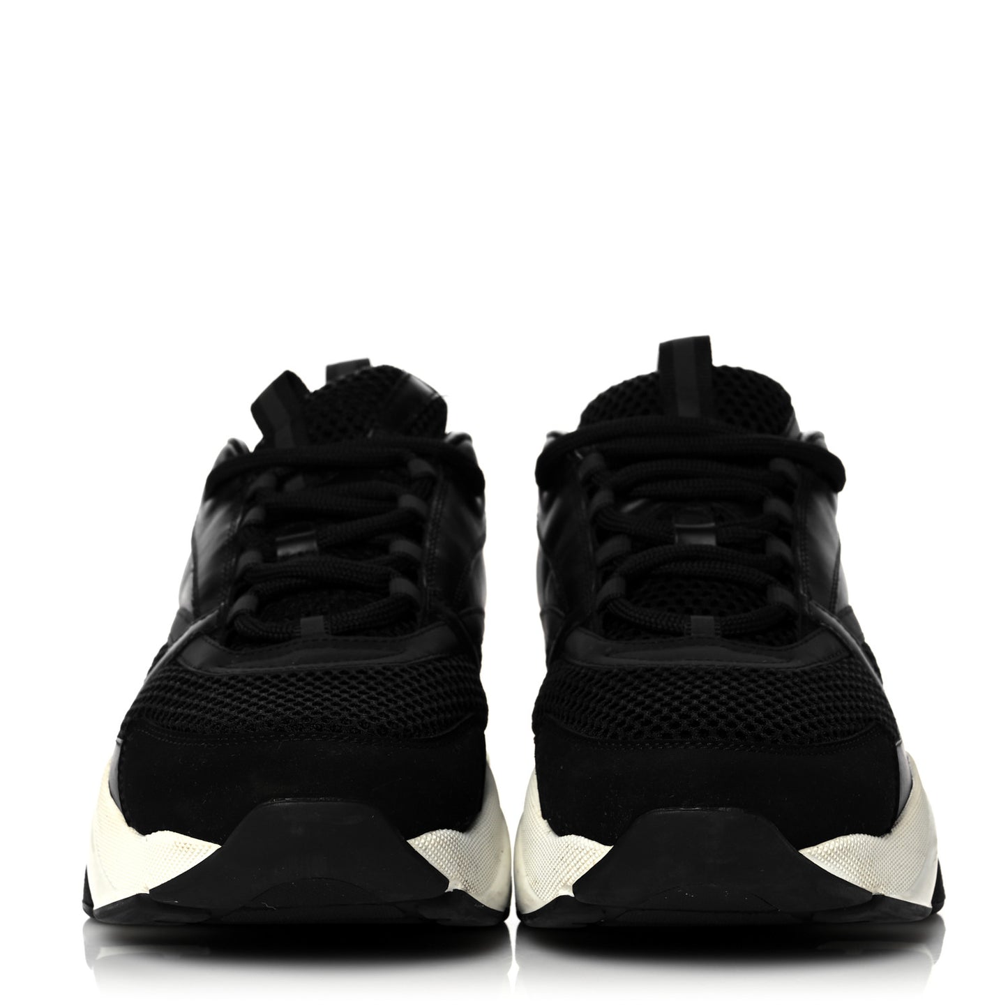 Technical Mesh Calfskin Mens B22 Sneakers 43 Black