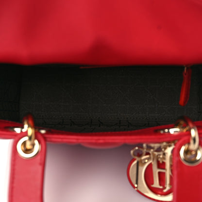Christian Dior Lambskin Cannage Small My Lady Dior Red 4 of 10