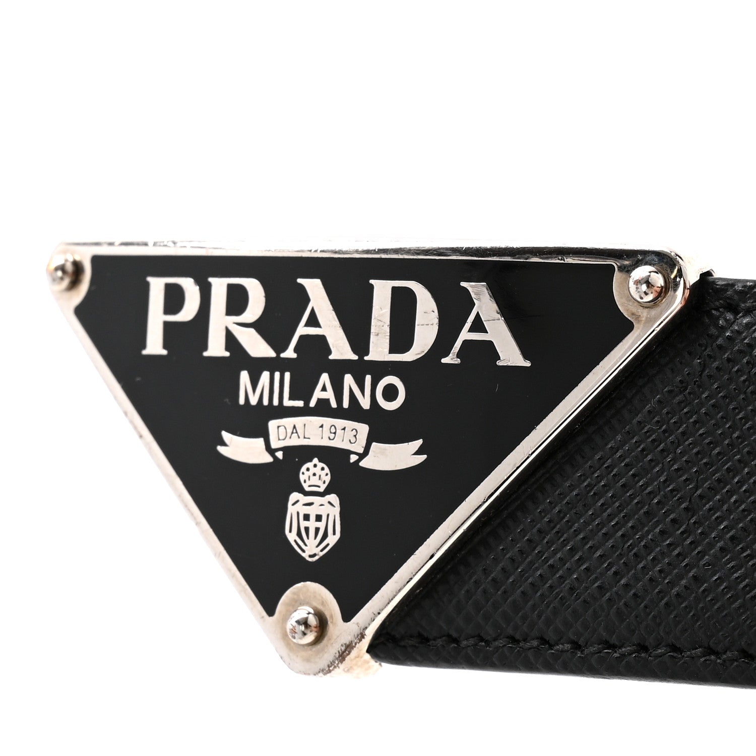 Prada Saffiano Triangle Belt 100 40 Black 7 of 8