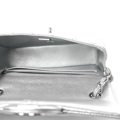 Chanel Metallic Lambskin Quilted Mini Rectangular Flap Silver 5 of 9
