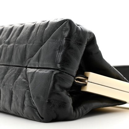 Chanel Lambskin Chocolate Bar Quilted Frame Shoulder Bag Black 10 of 14